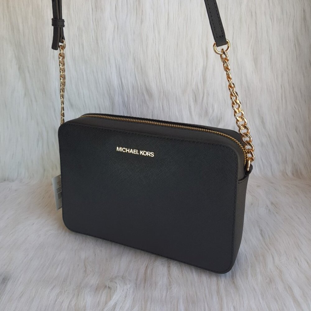 Michael Kors Jet Set Crossbody Bag, Large - Black NWT Authentic